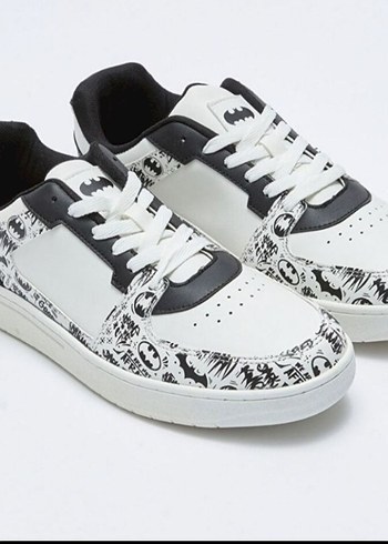 Baskılı Beyaz Siyah Spor Ayakkabı 44 numara - Görsel 5