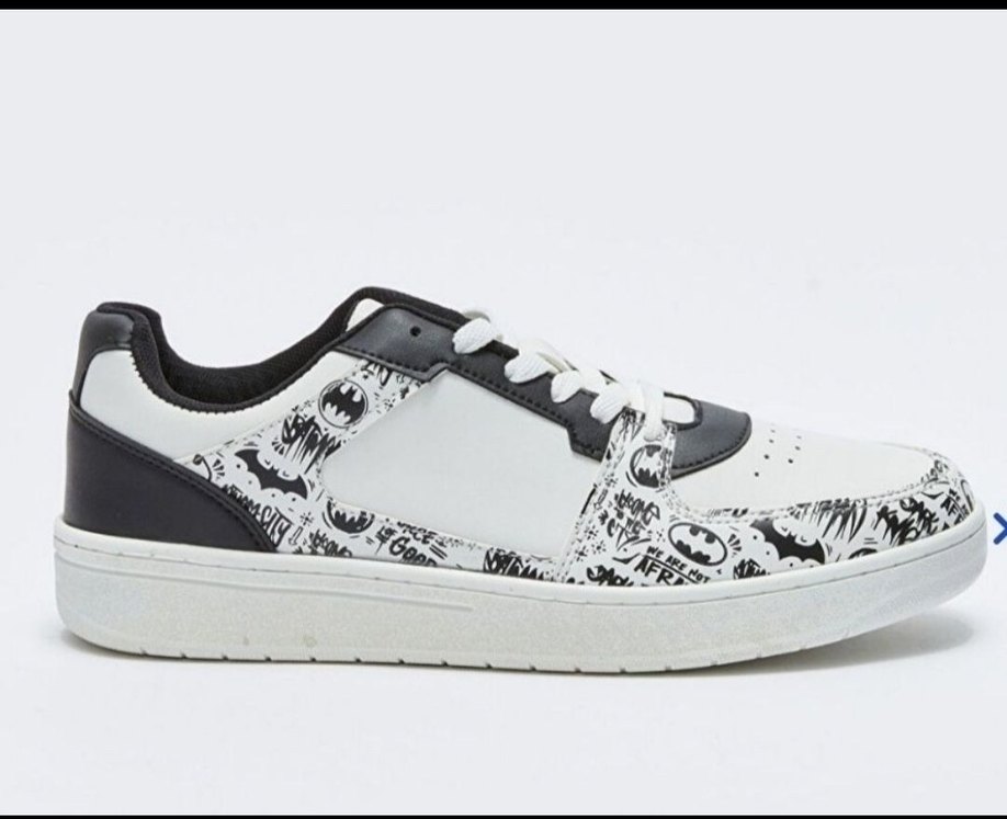 Baskılı Beyaz Siyah Spor Ayakkabı 44 numara - Görsel 3