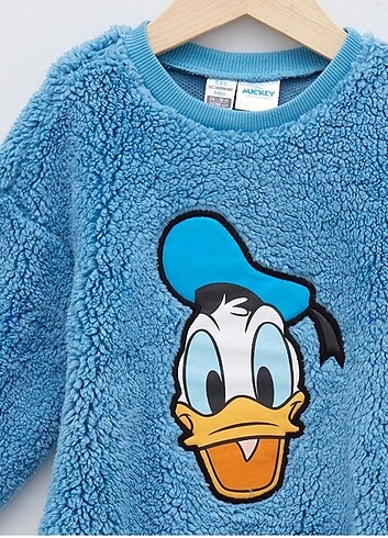 Donald duck nakışlı peluş erkek çocuk sweatshirt 2-3 yas