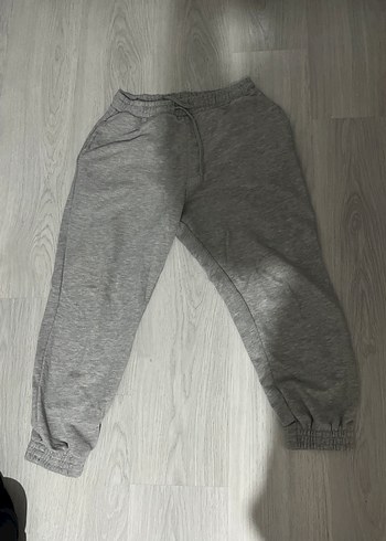 l Beden Kadın Gri Pamuklu Jogger Eşofman Altı