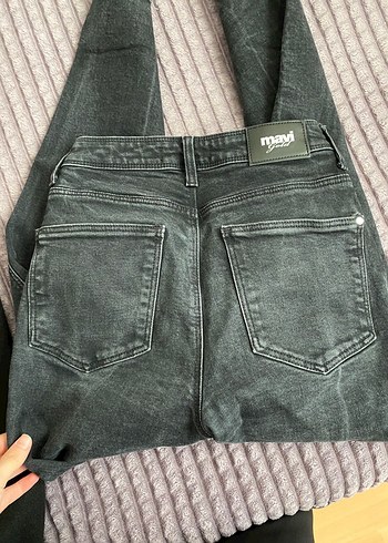 Gri Düğmeli Kadın Denim Pantolon - Görsel 5