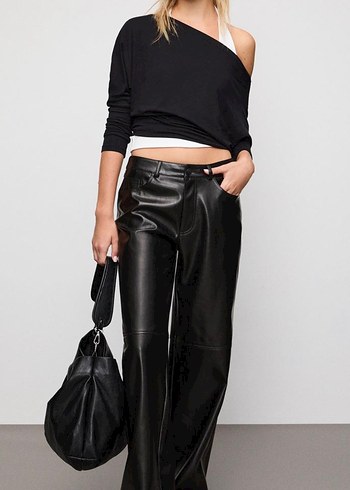 Siyah deri pantolon - Görsel 2
