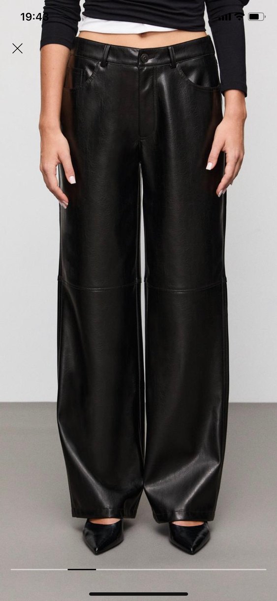 Siyah deri pantolon - Görsel 3