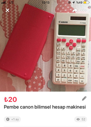 Canon Hesap makinesi