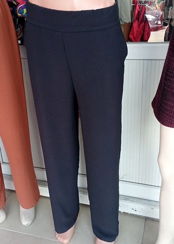 Kadın Lacivert Midi Kumaş Pantolon - Görsel 3