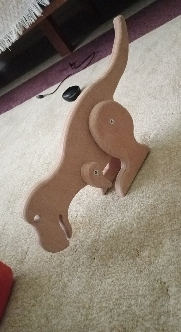 Pastel Bej Ahşap Dinozor Oyuncak - Görsel 4
