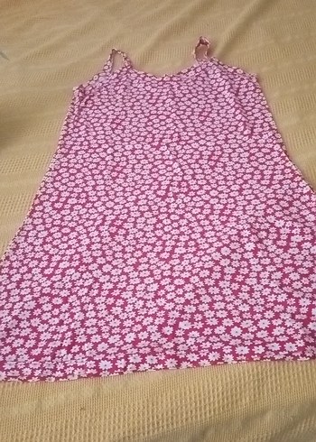 krmizi bayan Çiçekli V Yaka Elbise - Görsel 3