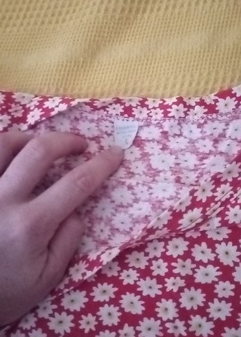 krmizi bayan Çiçekli V Yaka Elbise - Görsel 5