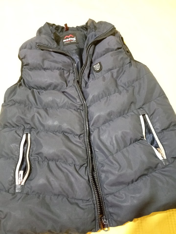 Erkek Çocuk siyah  Fermuarlı Yelek - Görsel 2