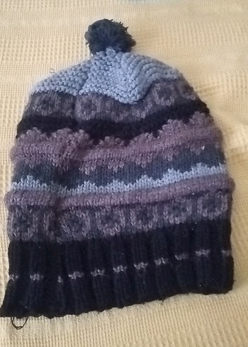 Bohem Tarz Kadın Gri Örgü Bere - Görsel 3