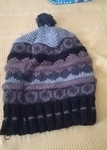 Bohem Tarz Kadın Gri Örgü Bere - Görsel 2