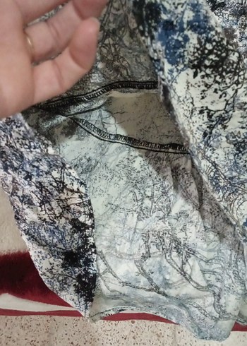 Gri Desenli V Yaka Uzun Kadın Elbise - Görsel 7