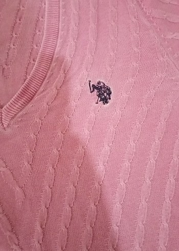 Pembe V Yaka Kadın Triko Kazak - Görsel 4