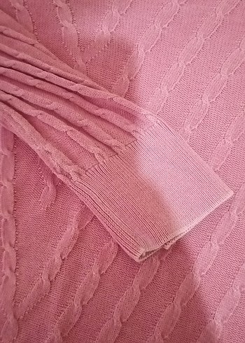 Pembe V Yaka Kadın Triko Kazak - Görsel 5