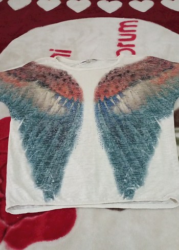 Kız Çocuk Çok Renkli Bohem Kısa Kollu Tişört - Görsel 3