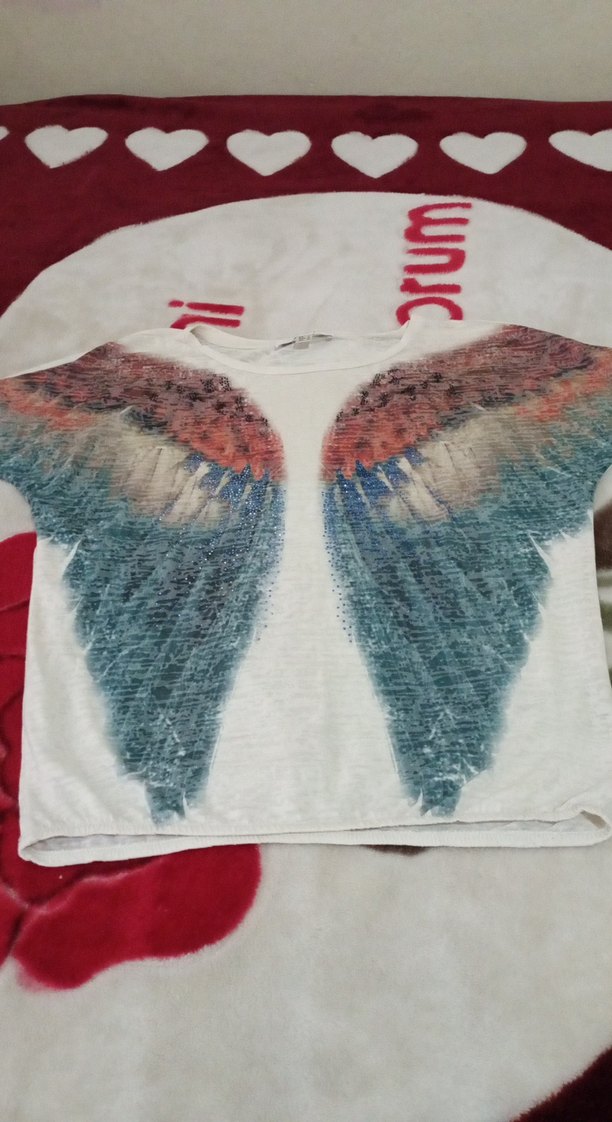 Kız Çocuk Çok Renkli Bohem Kısa Kollu Tişört - Görsel 3