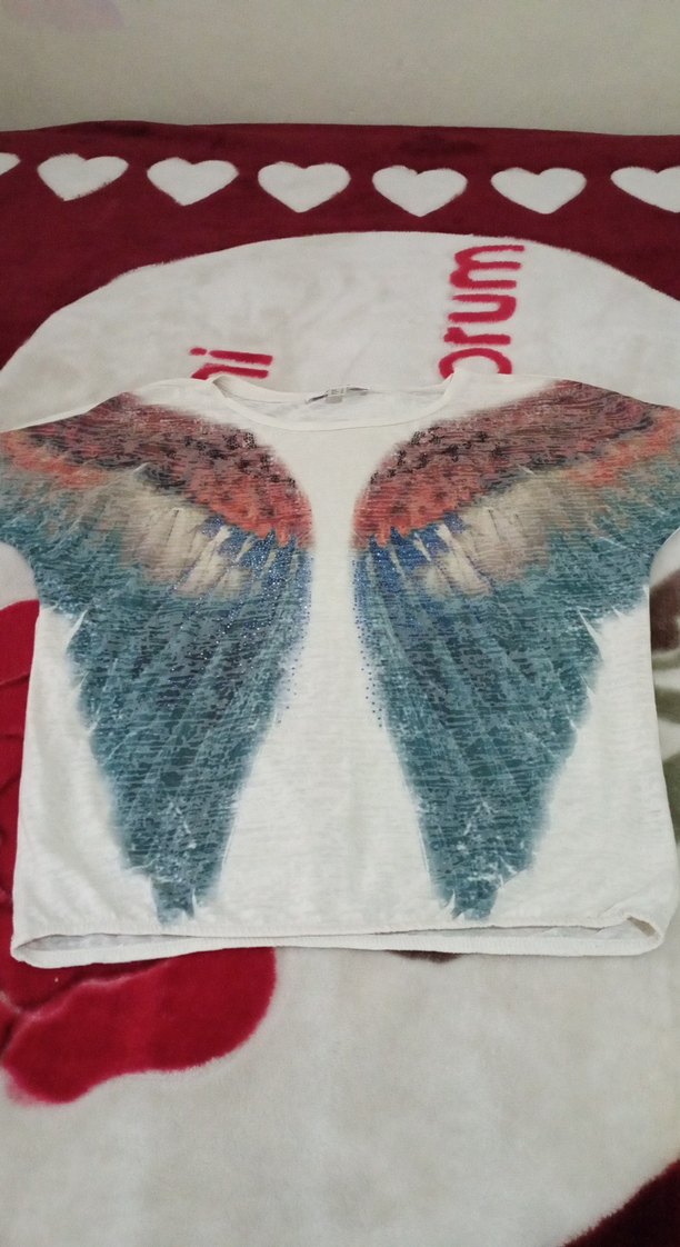 Kız Çocuk Çok Renkli Bohem Kısa Kollu Tişört - Görsel 2