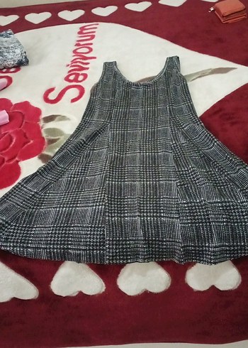 Gri Ekose Desenli  Salaş Elbise - Görsel 3