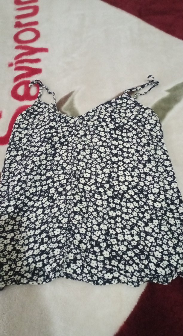 Düğmeli Askısız Mini Kadın Bluz - Görsel 2