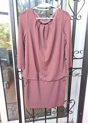 Pembe Midi Kadın Günlük Elbise