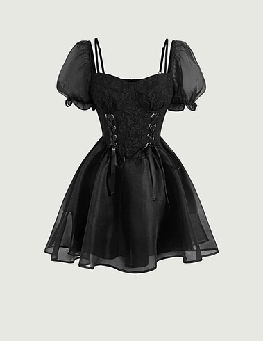 Gothic siyah elbise