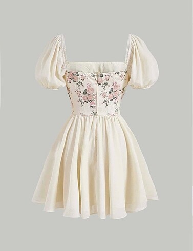 Sheinside Beyaz çiçek desenli elbise