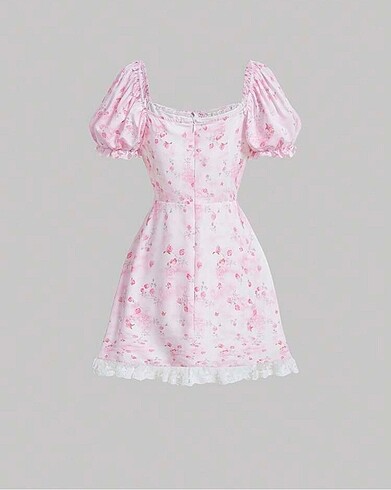 Sheinside Pembe desenli elbise