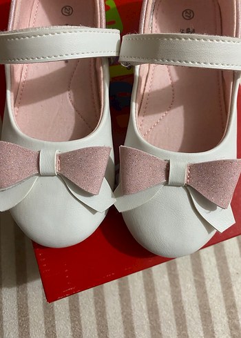 Kız Çocuk Beyaz Fiyonklu Babet - Görsel 2