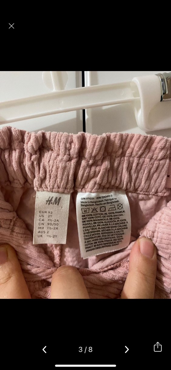 H&MKadife Pilili Kız Pantolonu - Görsel 3