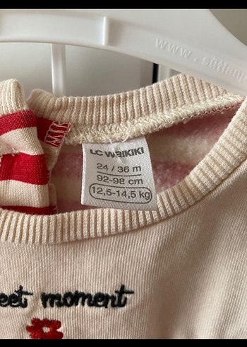 Kız Bebek Kırmızı Çizgili Takım - Görsel 2