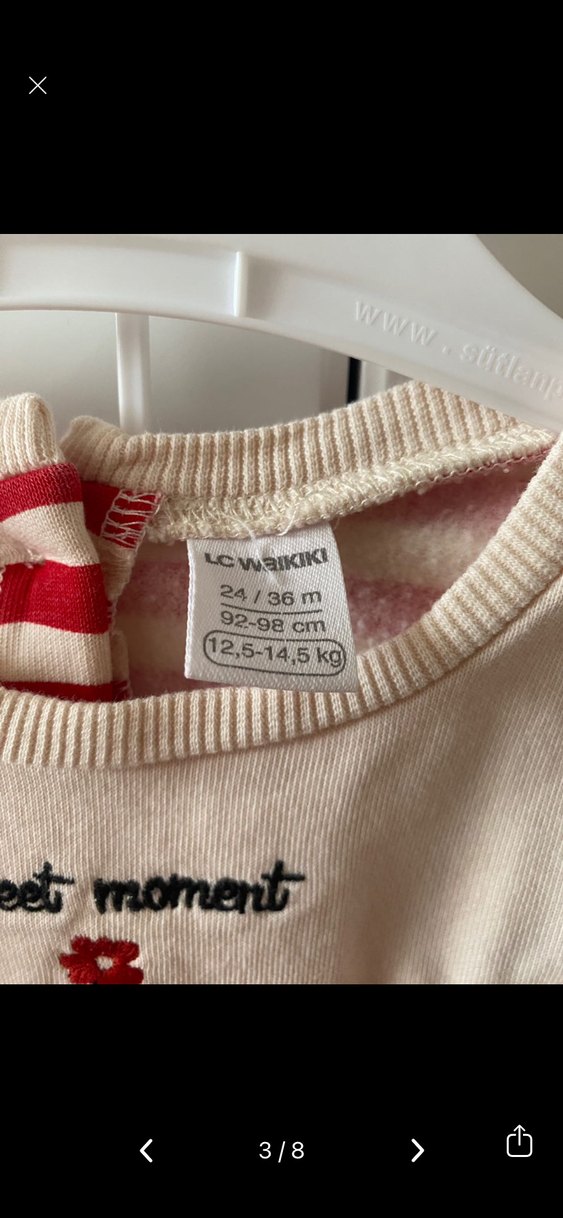 Kız Bebek Kırmızı Çizgili Takım - Görsel 2