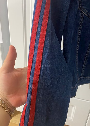 Düğmeli Mavi Kadın Denim Ceket - Görsel 3