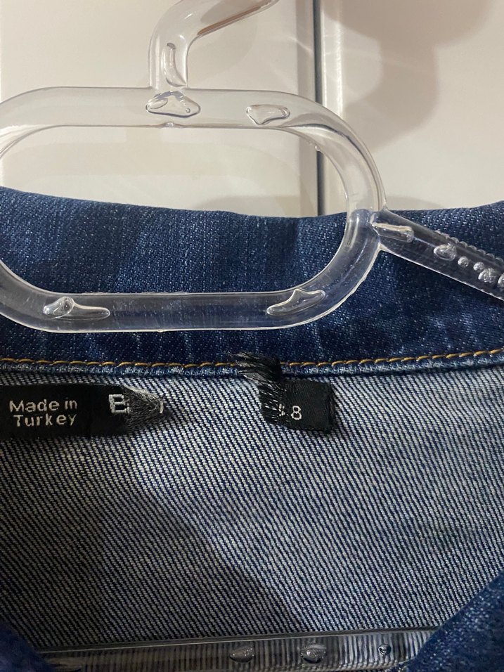 Düğmeli Mavi Kadın Denim Ceket - Görsel 4