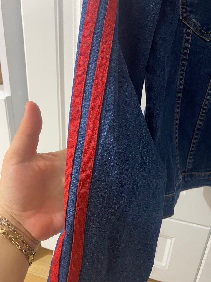 Düğmeli Mavi Kadın Denim Ceket - Görsel 3