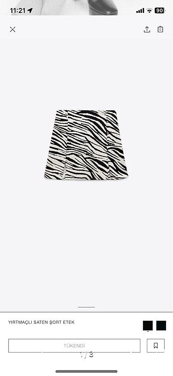 Zara zebra şort etek
