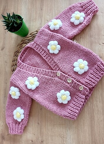Çiçekli Crop Hırka