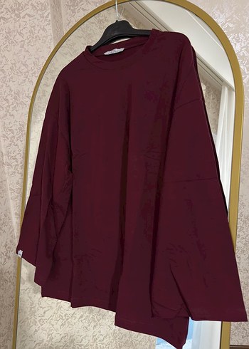 Bordo Kadın Oversize Sweatshirt