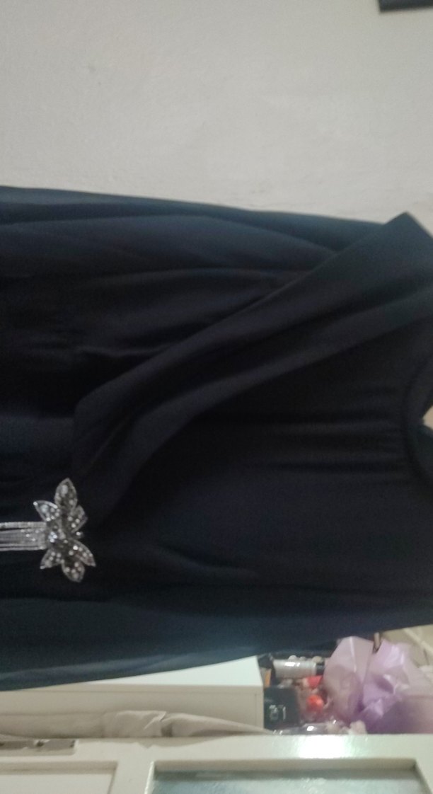 Uzun Siyah tesettür Kadın Elbisesi - Görsel 3