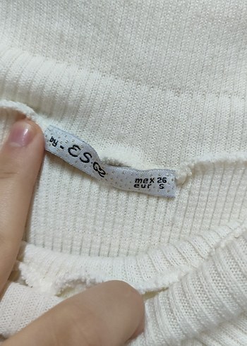 Beyaz Uzun Kollu Triko Kadın Kazak - Görsel 3