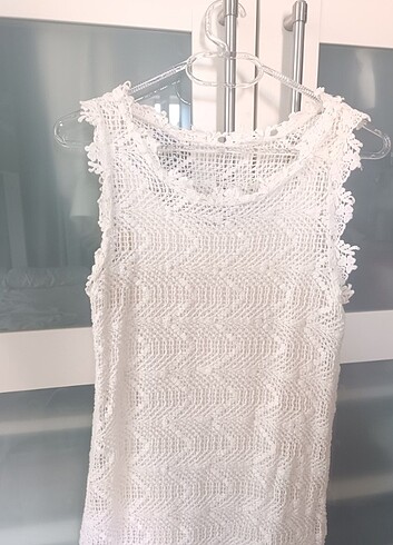 Zara Örme beyaz elbise