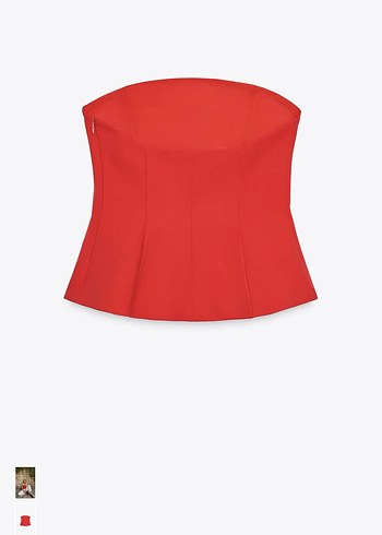 ZARA STRAPLEZ PEPLUM TOP - Görsel 2