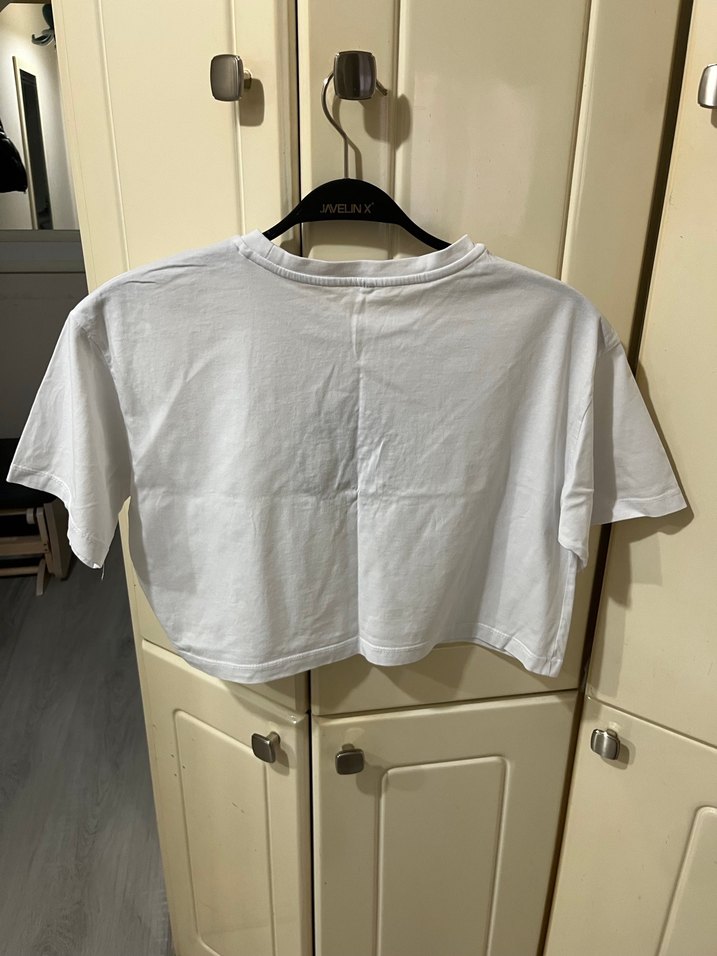 Baskılı Beyaz Kadın Kısa Kollu Tişört - Görsel 3