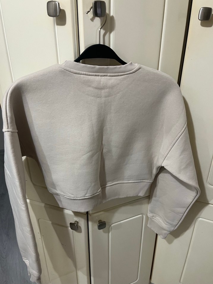 Gri Leopar Baskılı Kadın Sweatshirt - Görsel 4