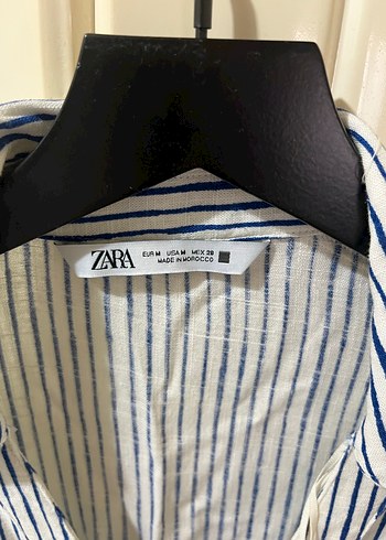 Çizgili Kısa Kollu Keten Kadın tulum - Görsel 3