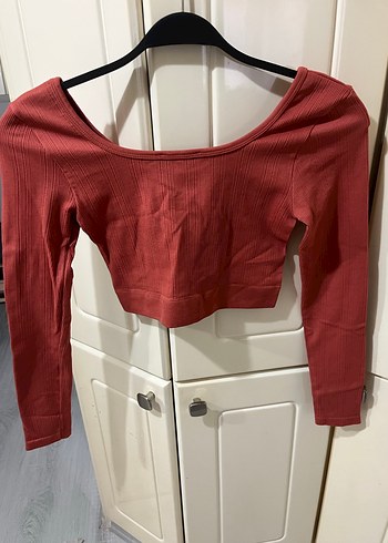 Bordo Kadın Triko Crop Top - Görsel 3