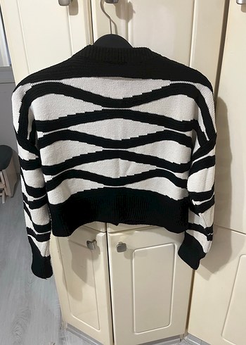Zebra Desenli Mini Triko Hırka - Görsel 3