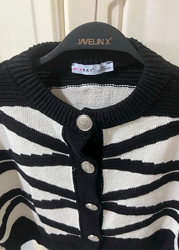 Zebra Desenli Mini Triko Hırka - Görsel 2