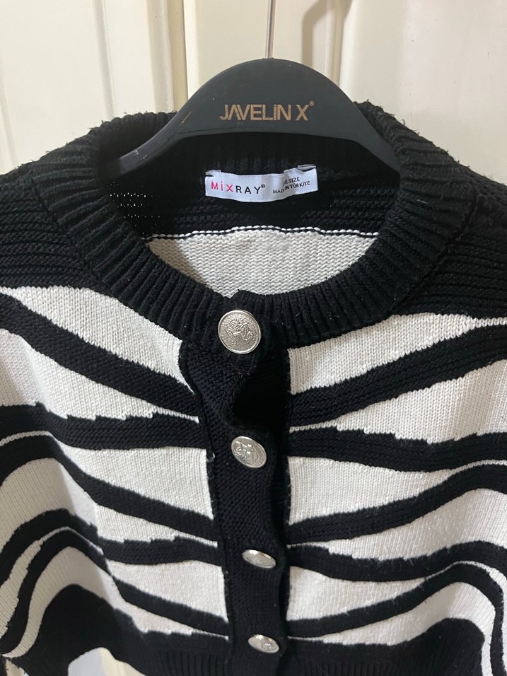 Zebra Desenli Mini Triko Hırka - Görsel 2