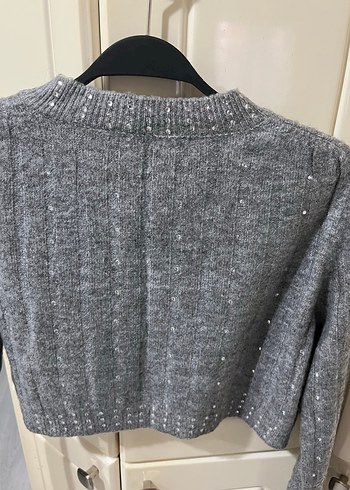 Dilvin Gri Örgü Kadın Triko - Görsel 3