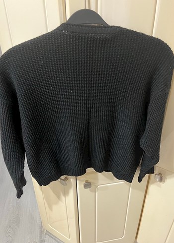 Nakışlı Siyah Triko Hırka - Görsel 3